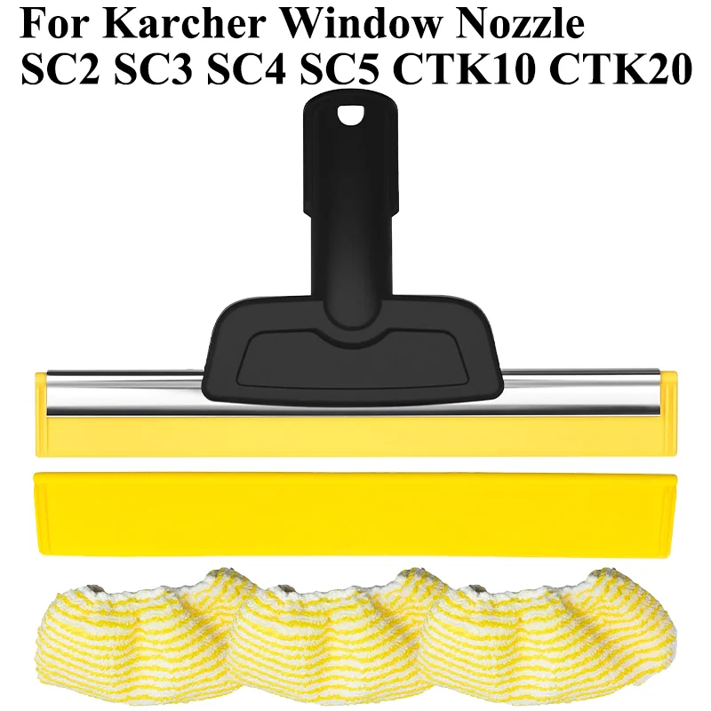 Compatible For Karcher SC2 SC3 SC4 SC5 CTK10 CTK20 Steam Cleaner Window Nozzle Scraper Cloth Rags Accessories
