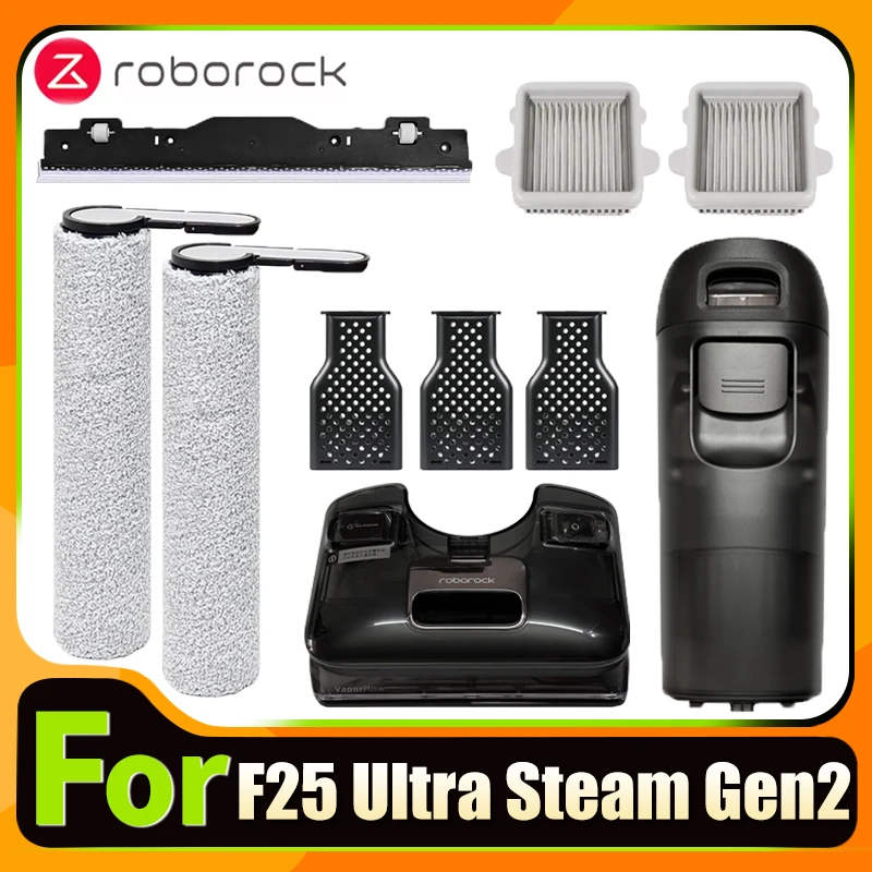 Original Accessories For Roborock F25 Ultra Steam Gen2 Vacuum Cleaner Brush Roller and Heap Filter Water Tank Spare Parts