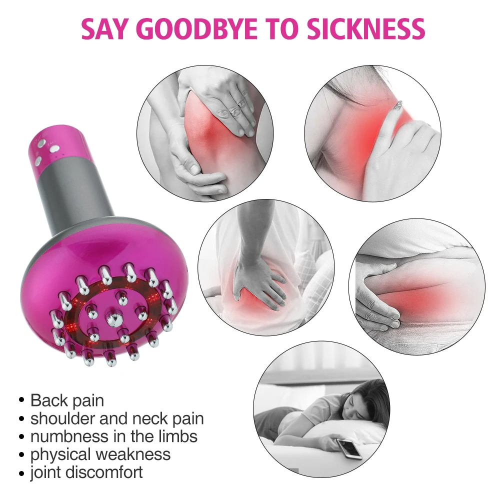 Electric Body Massager Therapy Meridian Brush Vibration Infrared Heating Guasha Skin Scraping Device Back Body Anti-Cellulite