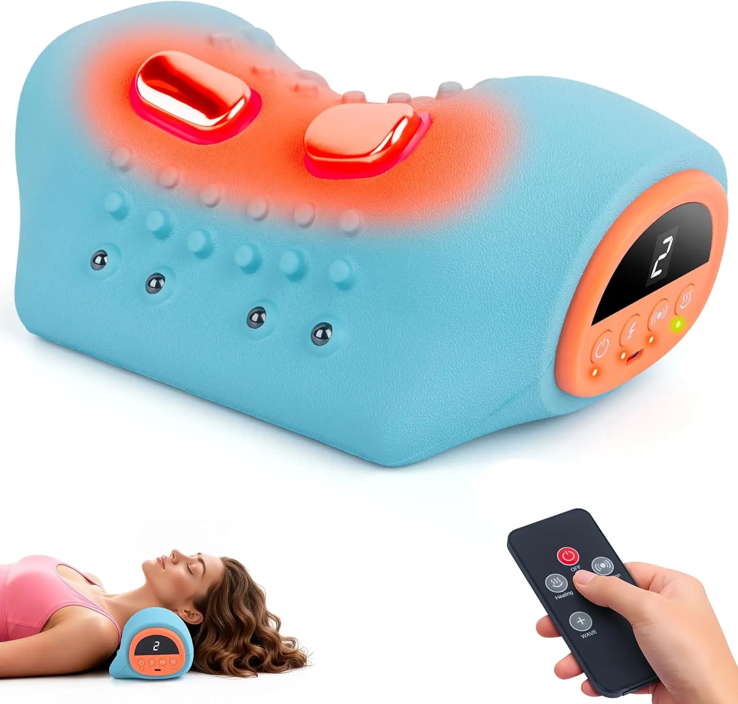 Hugterra Neck Massager 2025, Neck and Shoulder Massager with Heat, Stretcher, Vibration, Portable Cervical Traction Device, Neck