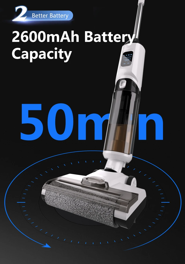 2-in-1 Powerful Home Cordless Upright Vacuum Cleaner Mop HEPA Filter One-Step Cleaning For Hard Floors Wet Dry For Hotels Pet