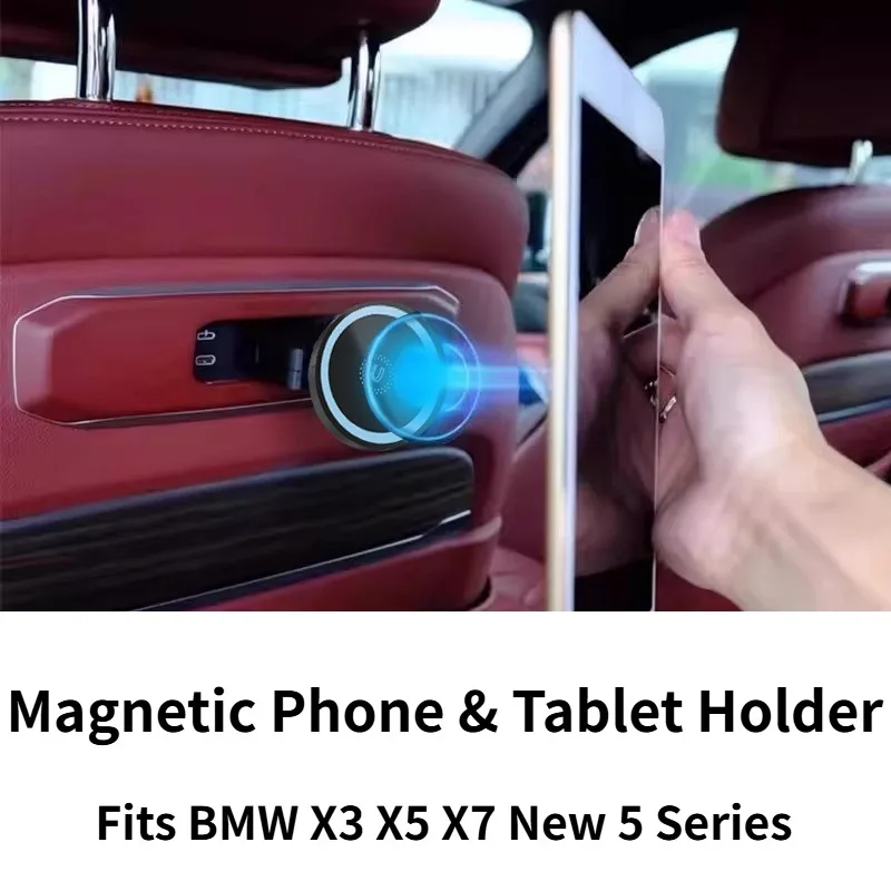 Rear Seat Magnetic Phone Tablet Holder Fits BMW X5 X3 X7 New 5 Series Car Mount Bracket Interior Decoration Storage Accessories