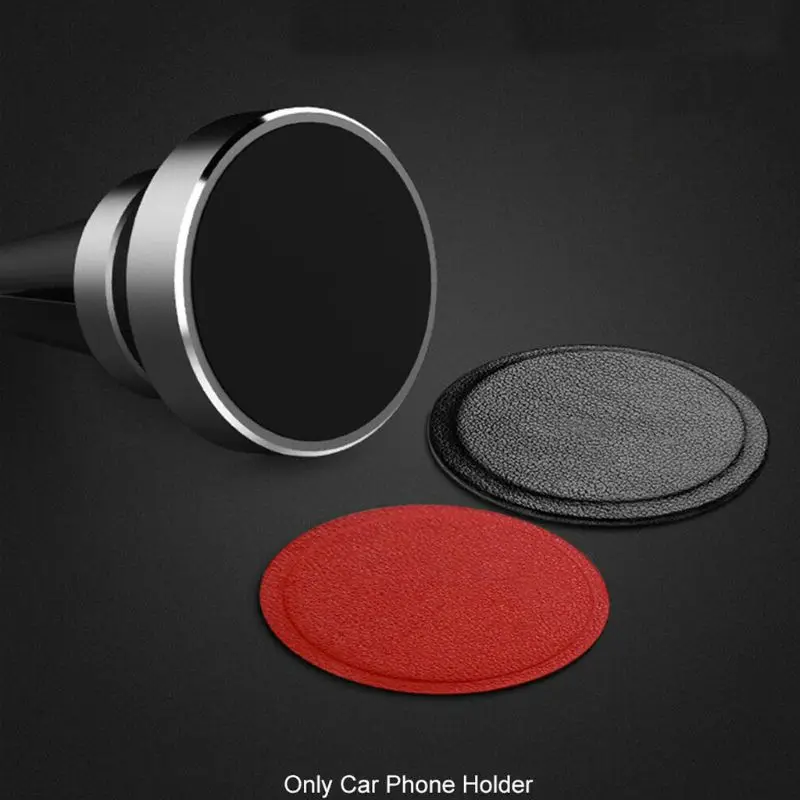 Universal Wear Resistant PU Leather Car Phone Holder Magnetic Disk Metal Plate Stand Tablets Back Sticker Accessories