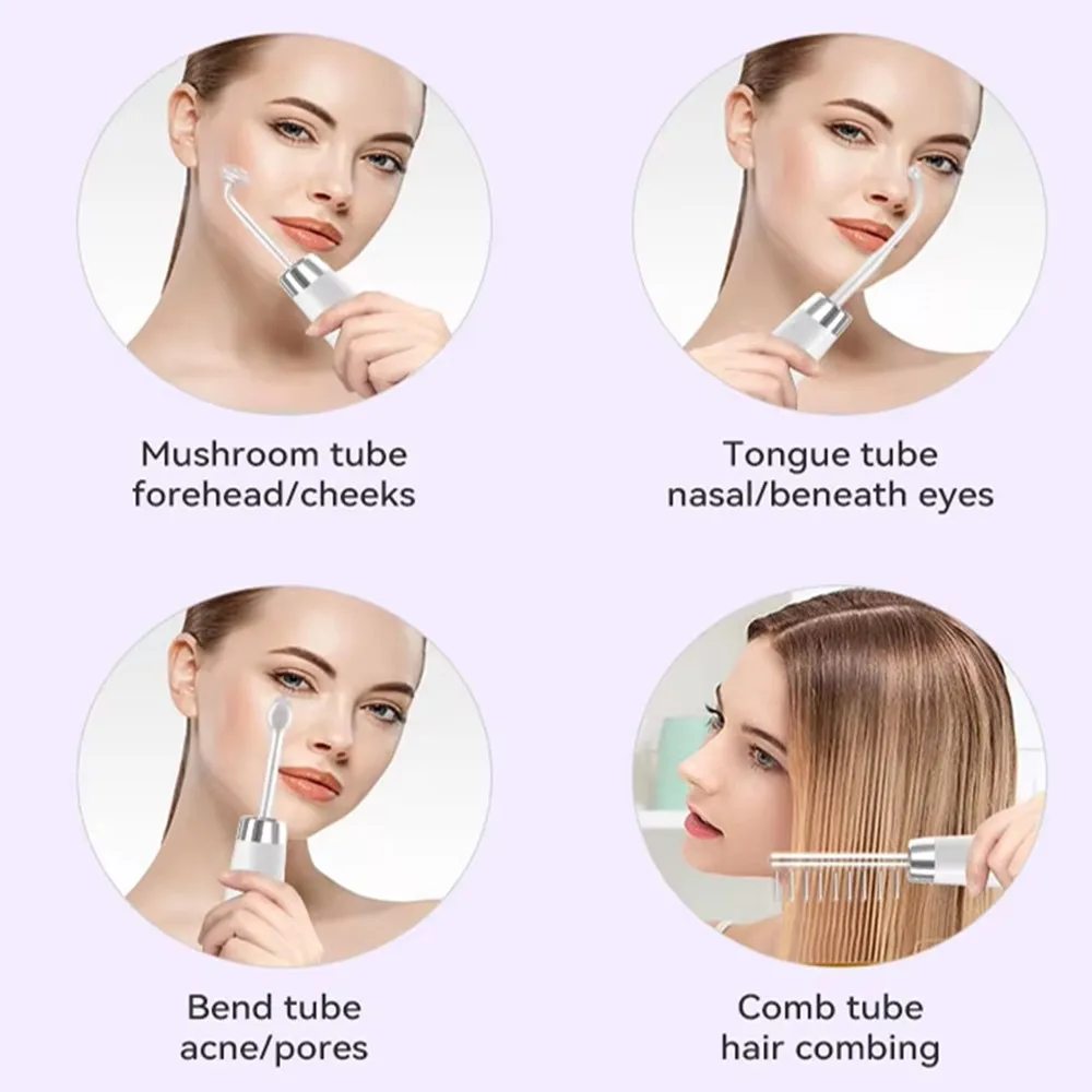 Beauty Home Use Equipment 4 in 1 Portable Facial Skin Hair Care High Frequency Wand