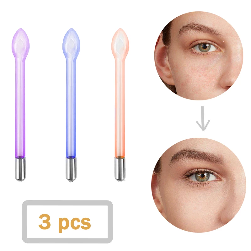 3pcs High Frequency Replace Wand Facial Skin Therapy Instrument Spot Remover Massage Beauty Skin Care Machine HF Glass Tube