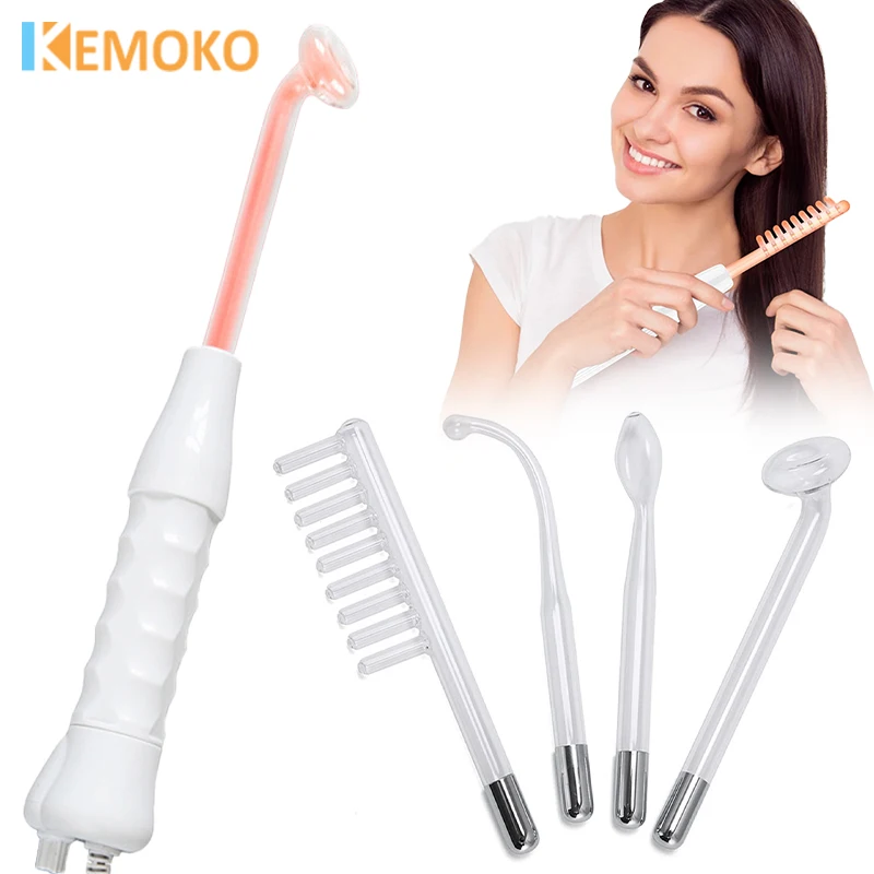 4 In 1 High Frequency Facial Machine Electrotherapy Wand Spot Remover Anti-Wrinkle&Skin Rejuvenation Beauty Skin Care Spa Wand