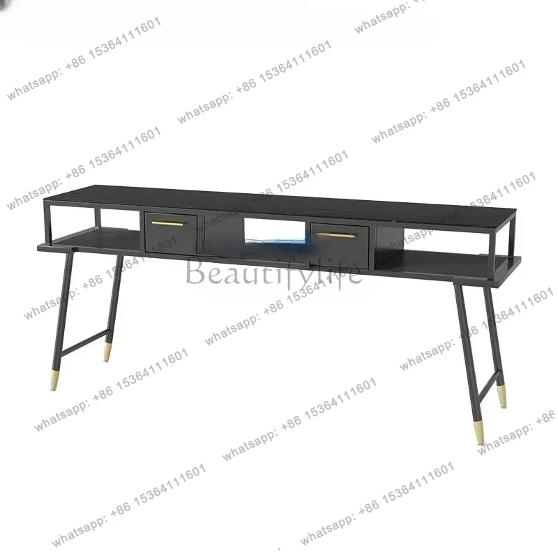 Stone Plate Nail Table and Chair Embedded Vacuum Cleaner Manicure Table for Nail Beauty Shop Table