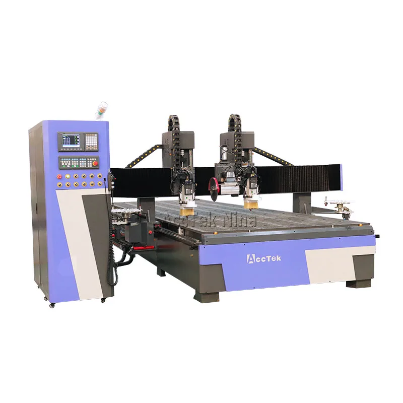 Double ATC Spindle Head ATC Cnc Router Engraving 2060 Vacuum Table Wood Router Cnc With Disc Carousel Type Tool Changers