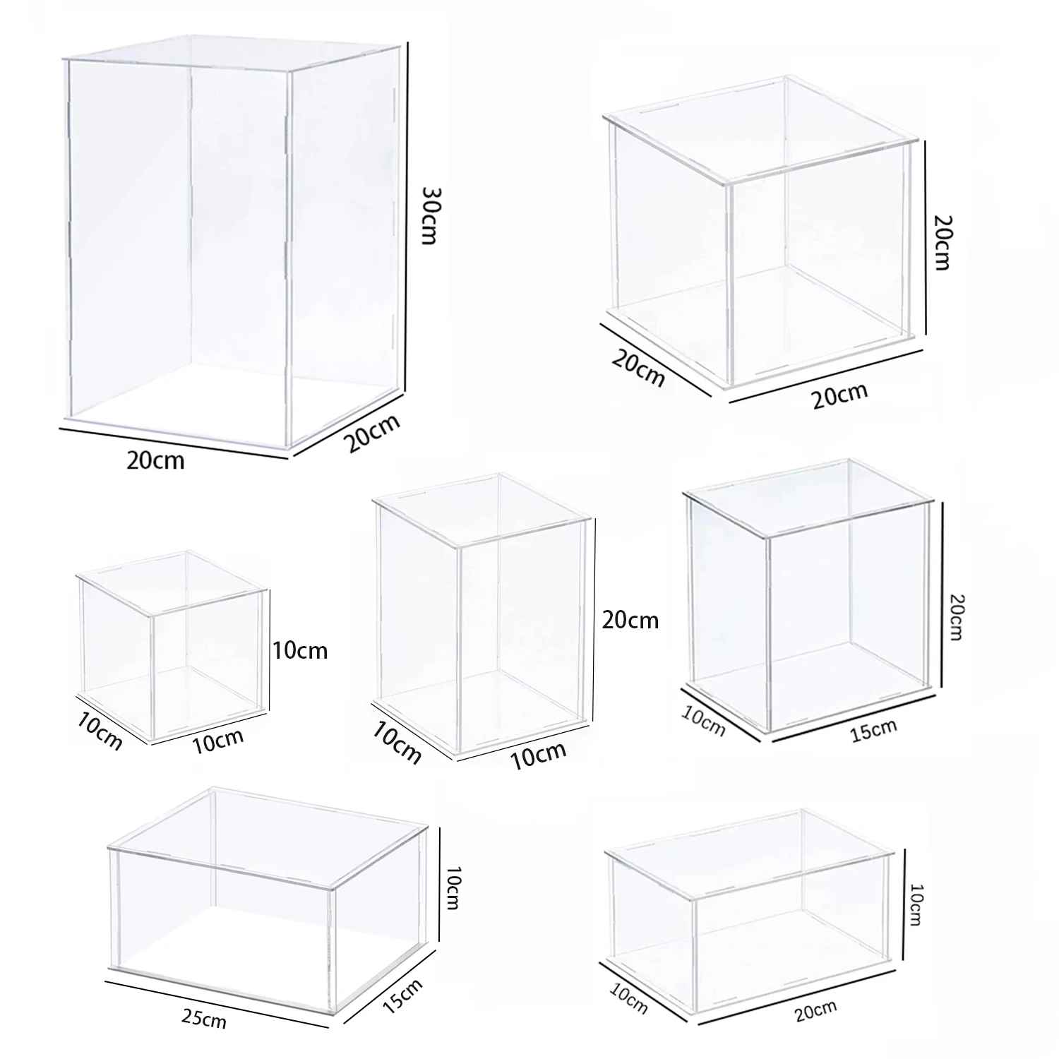 Completely Clear Acrylic Display Cabinets for Collectibles, Assemble Dust Protection Case for Action Figures, Desktop Organiser