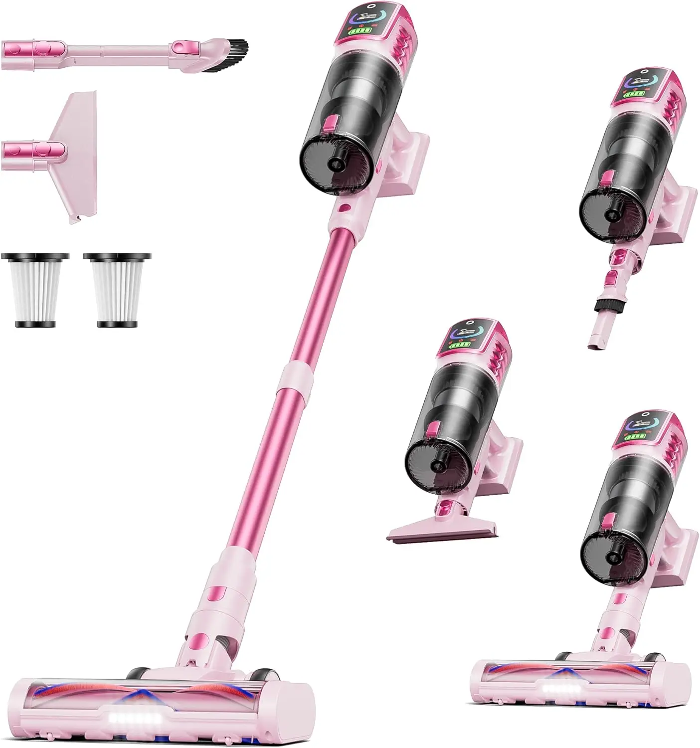 Cordless Stick Vacuum Cleaner 400W 30KPA 50 Mins, Self-Standing Brush with Charging Dock Station for Pet Hair/Carpet/Floor
