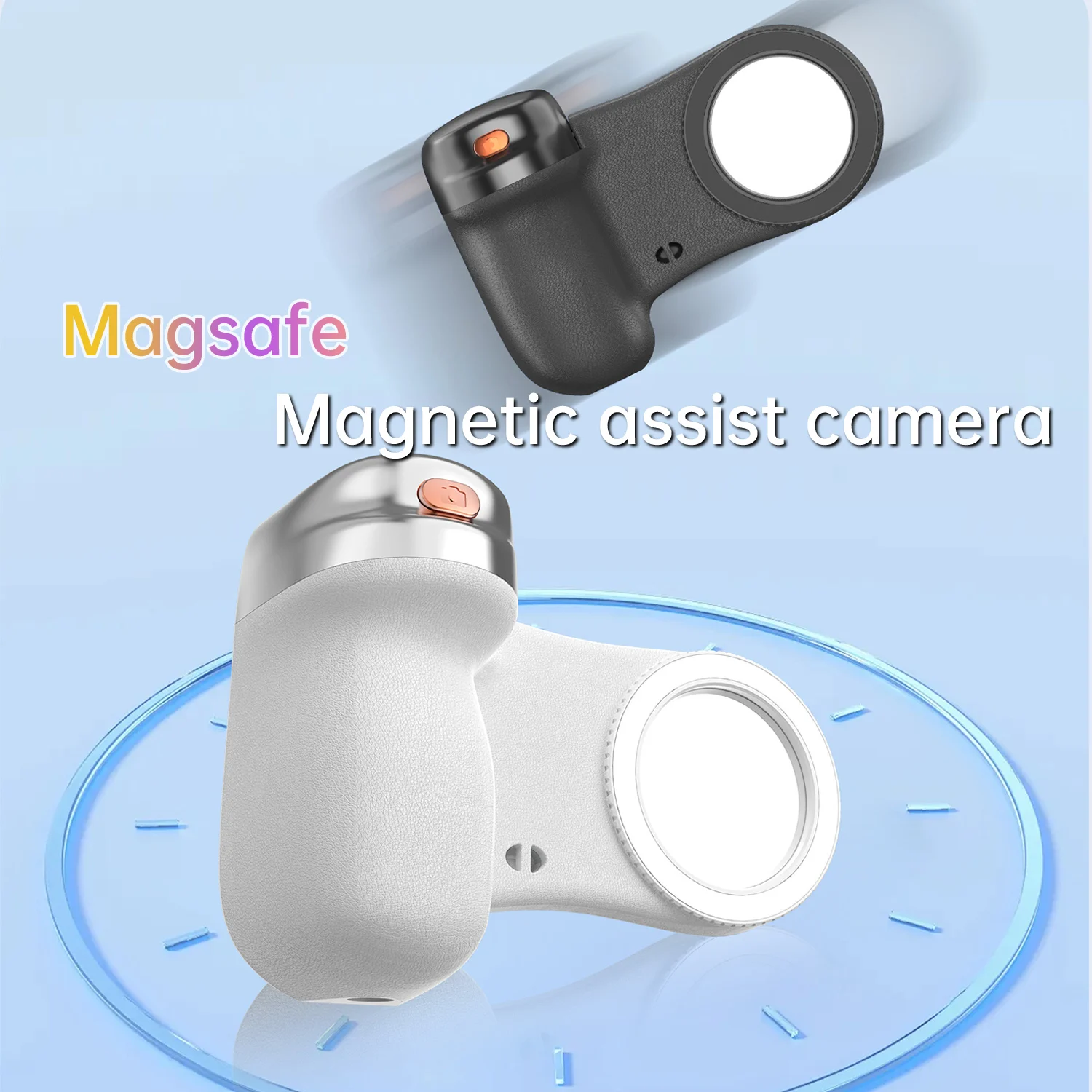 Magnetic Phone Holder with Bluetooth Remote Fill Light Smartphone Handle Grip Anti-shake Selfie Handle Photo Bracket for Iphone