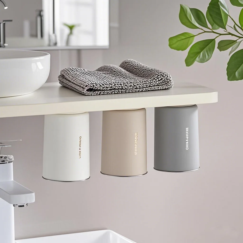Magnetic Mouthwash Cup Stainless Steel  Toothbrush Cup Wall-mounted Punch Free Upside-down Brushing Cups Bathroom Accessories