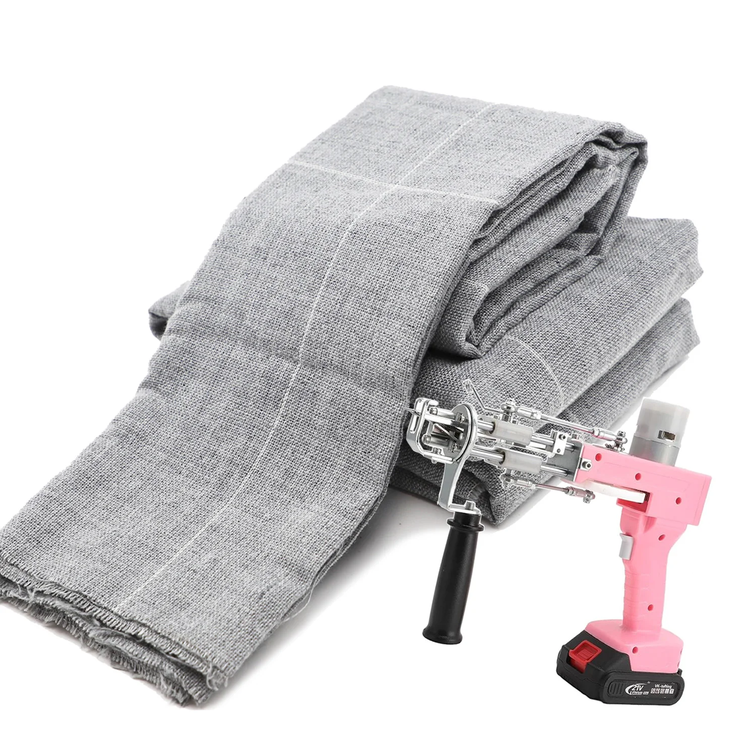Large Grey Tufting Cloth Faux Linen Fabric Rough Solid Linen Fabric for DIY Carpet Accessory Sewing Punch For Tufting Gun