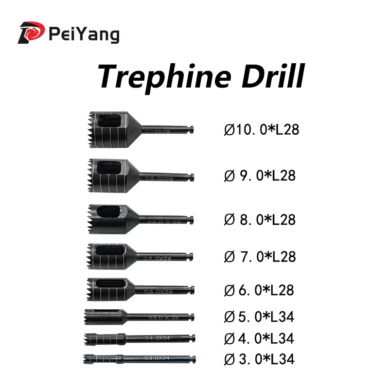 Bur Tissue Punch Trephine Saw Bone Trephines Drills for Handpiece Instrument  Drill Stainless