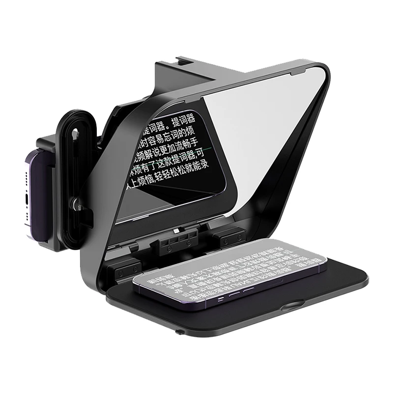 RT02 Universal Teleprompter Prompter Dslr Smartphone Tablet Laptop Teleprompter Live Streaming Video Recording