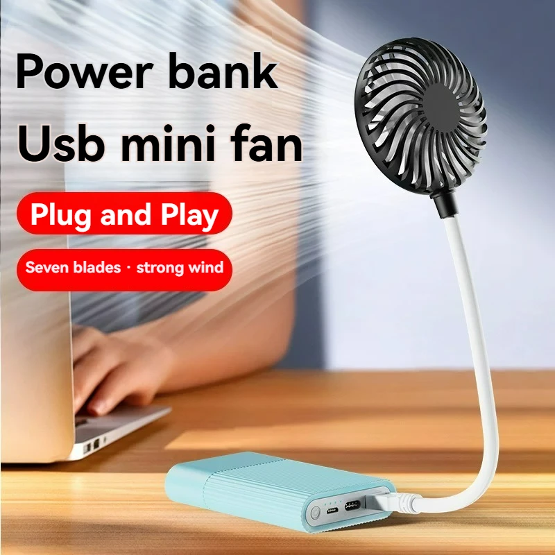 USB Fan 5V 1A Small Personal Fan Flexible Neck for Laptop or PC Multipurpose,Mini Portable Summer USB Fan  Bendable Cable