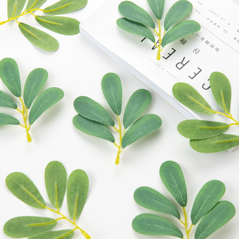 50PC Silk Oleander Leaf Fake Plants DIY Candy Box Wedding Bridal Wrist Bouquet Valentine's Home Decor Artificial Plastic Flowers