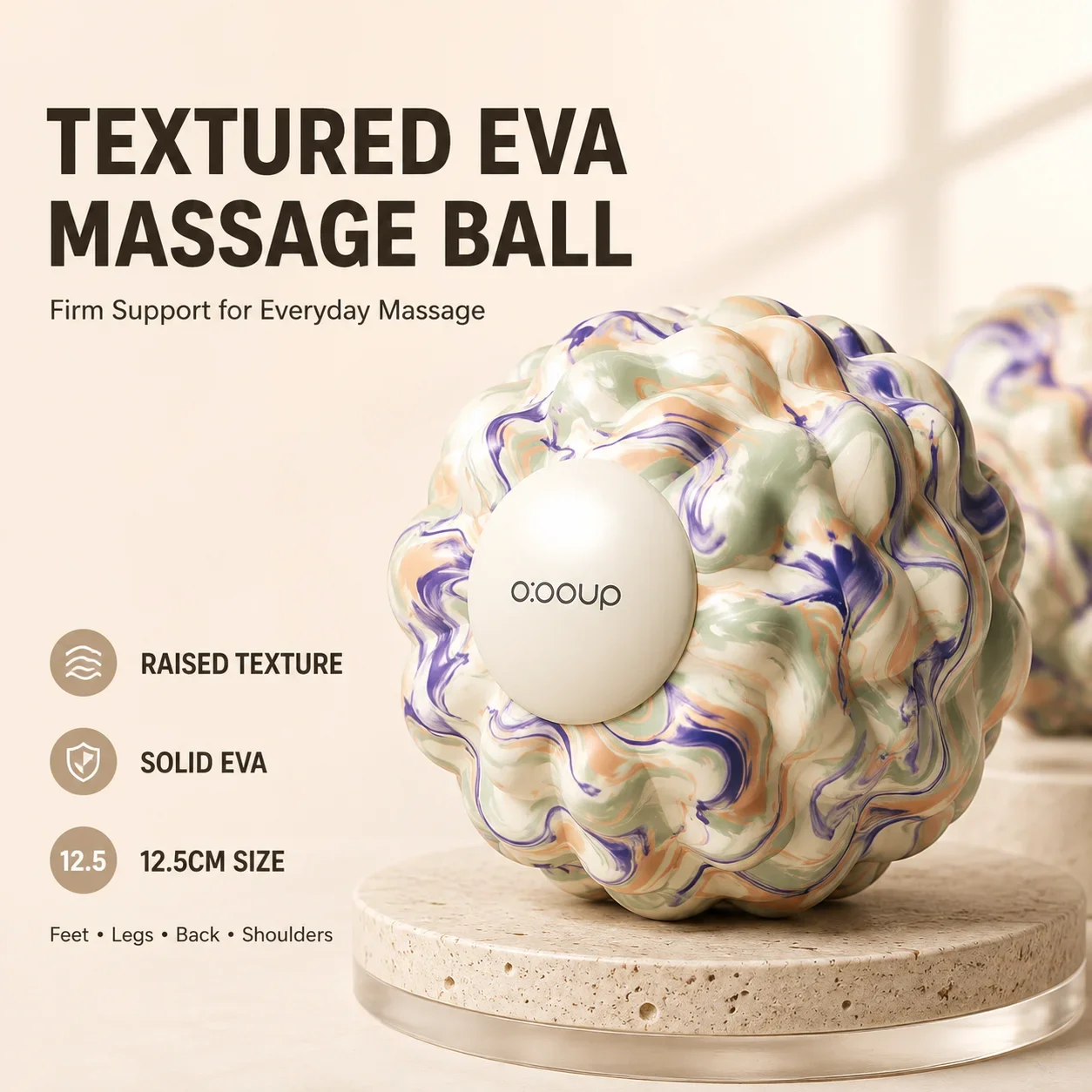 Textured EVA Massage Ball Trigger Point Roller for Foot Back Neck Shoulder Leg Muscle Relaxation Fitness Recovery Exercise Tool