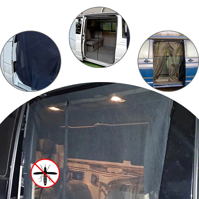 For Vw T5 T6 Sliding Door Magnetic Insect Mosquito Fly Screen Net Camper RV Side Sliding Door Mosquito Curtain Camper Accessorie