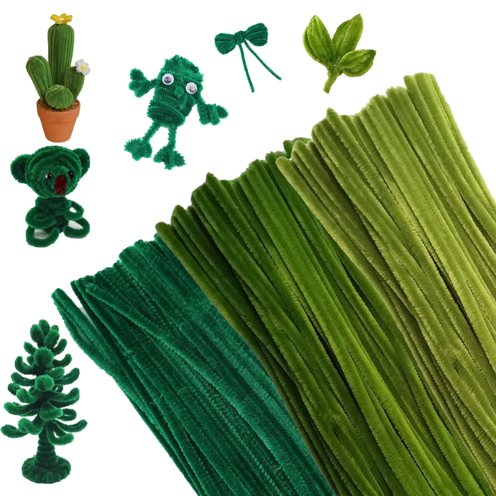 300 Pieces Pipe Cleaners, 3 Colors Plush Craft Wire Chenille Wire Pipe Wire for DIY Projects and Craft Decoration for Children