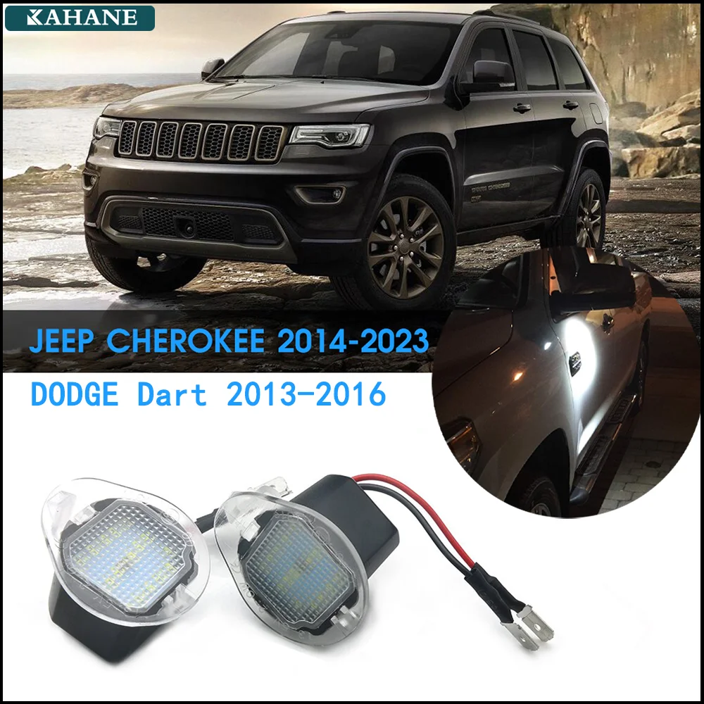 2Pcs LED Rearview Mirror Light Fit For Dodge Dart 2013-2016 Jeep Cherokee 2014-2023 Premium Super Bright