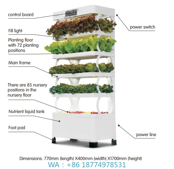 Garden Smart Vegetable Growing PlanterIndoor Kitchen Hydroponic Cultivation Aquaponics Growing System