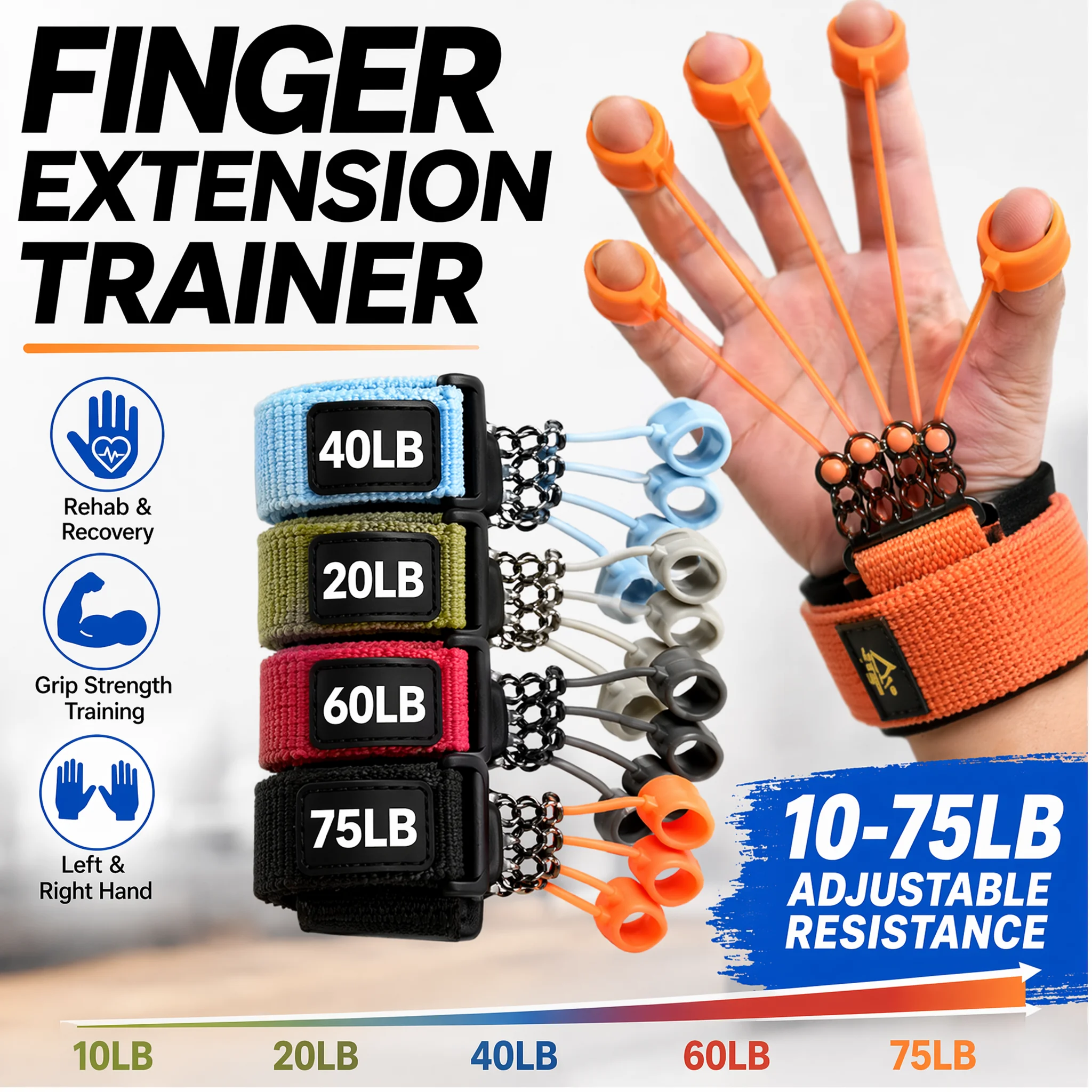 Finger Hand Grip Exerciser Silicone Finger Extension Trainer Wrist Finger Strength Training Tool Hand Rehabilitation Fitness
