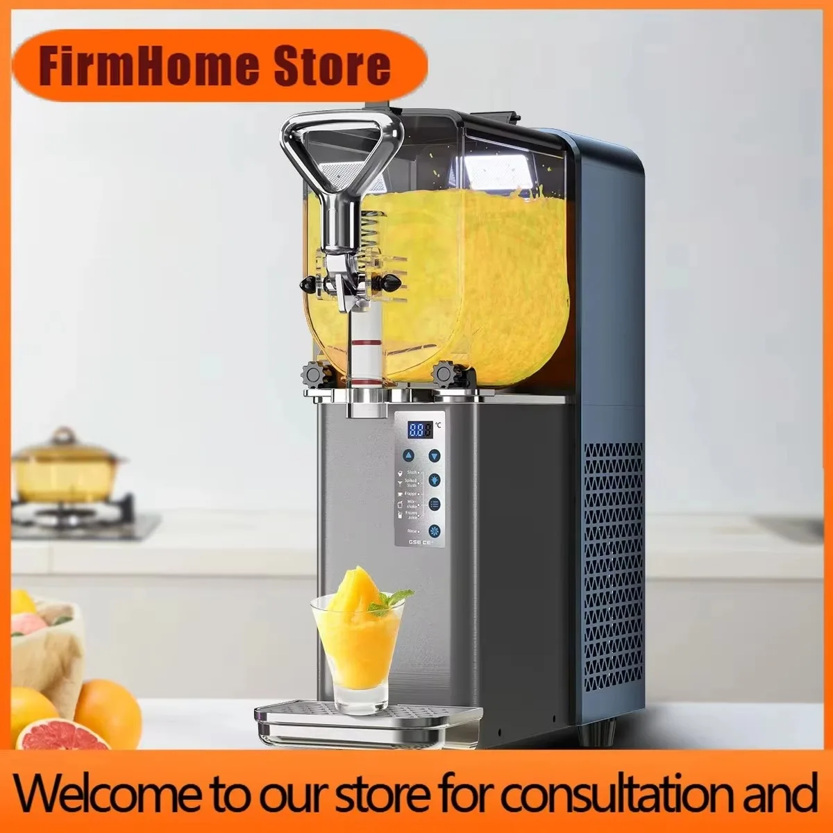 FirmHome Store4L/ 1gal Home Ice Slush Machine Slush Maker Machine Frozen Drink Juice Slush Making Machine Single Tank With LED L