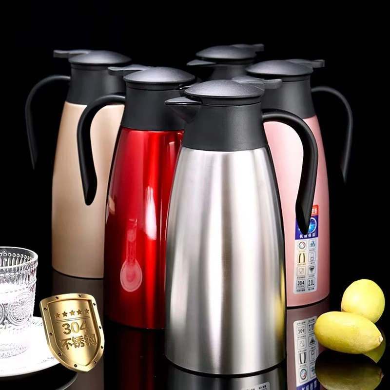 2L Large Capacity 304 Stainless Steel Vacuum Flask Home Office Hotel Tea Kettle Home Thermos