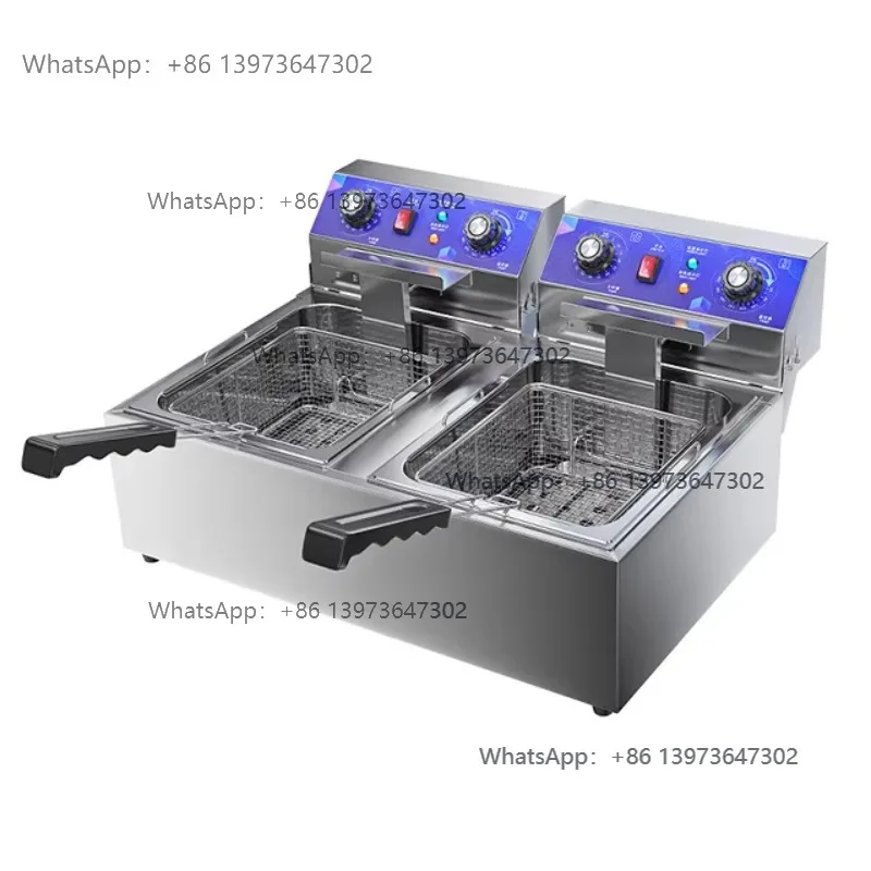 Commercial Electric Fryer Stainless Steel Snack Milk   Shop Equipment Electric Frying Machine Fried Chicken Popcorn Fryer