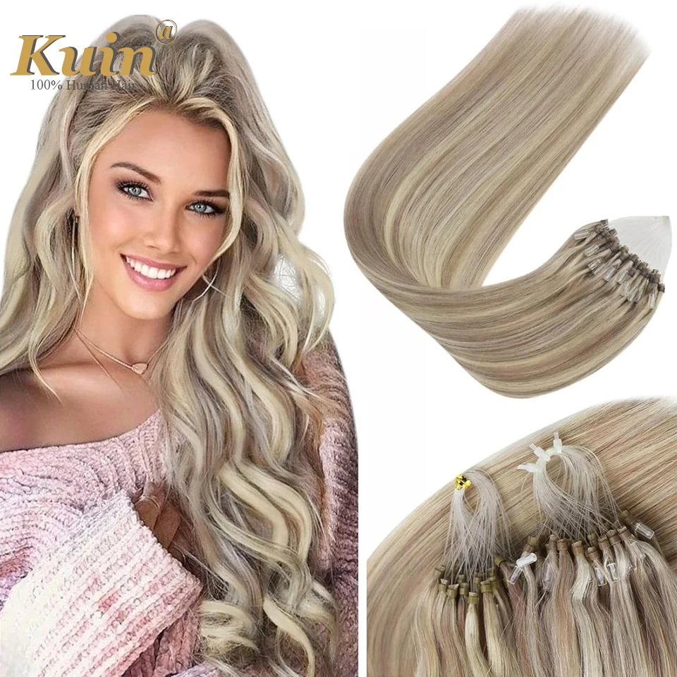 Straight Micro Link Hair Extension Human Hair Micro Loop Hair Cold Fusion Hair 50strand Brazilian PreBonded Remy Micro Ring Hair
