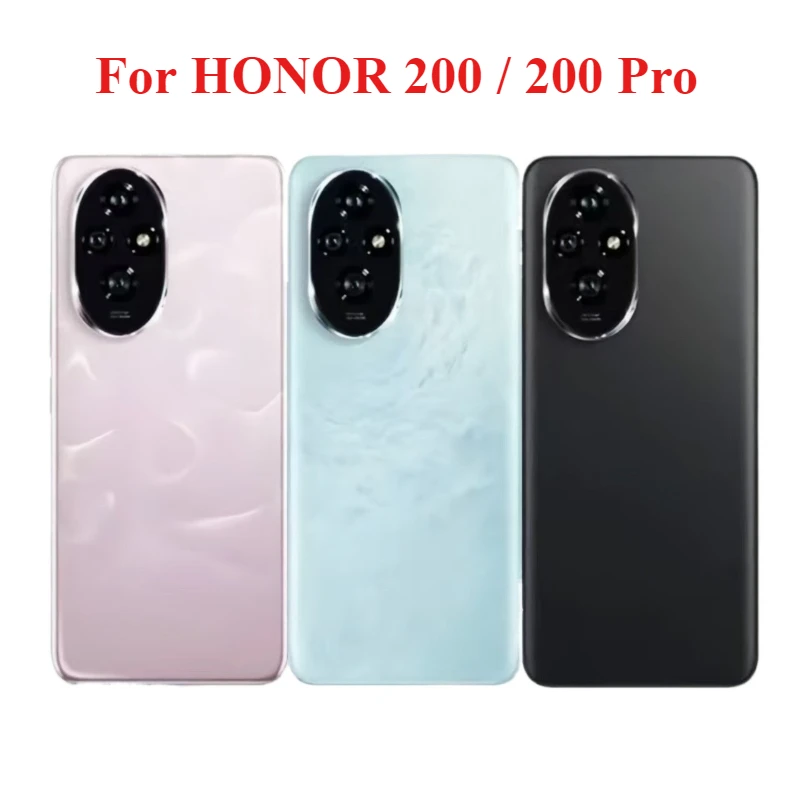 For HONOR 200 / 200 Pro Back Glass Cover  Back Door Replacement Hard Battery Case, Rear Housing Cover With Camera Lens