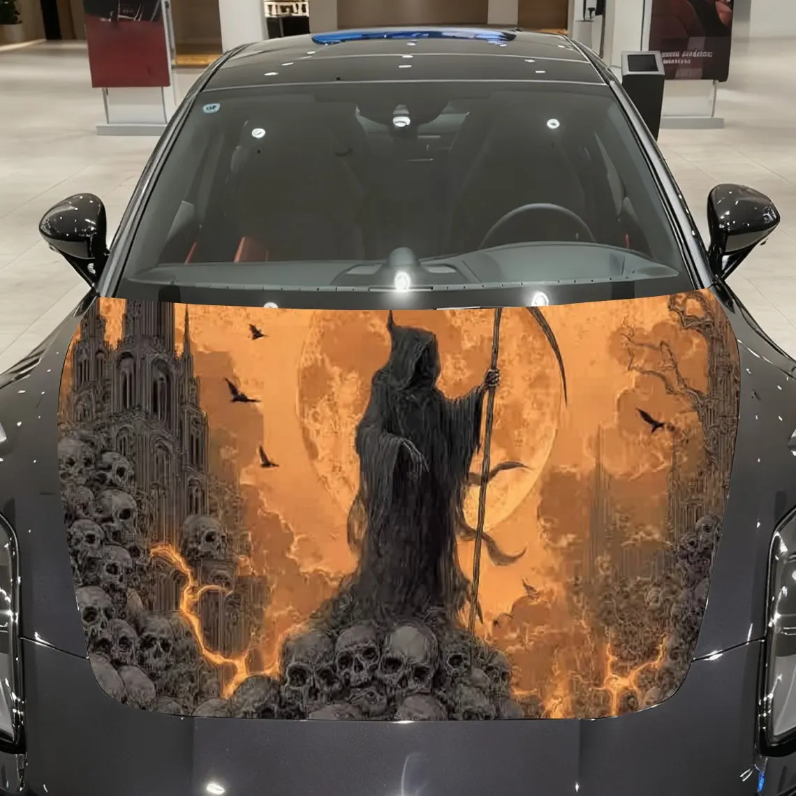 Death God under the Moon Car hood packaging sticker, PVC material, self-adhesive waterproof, anti-slip paint, car exterior decor