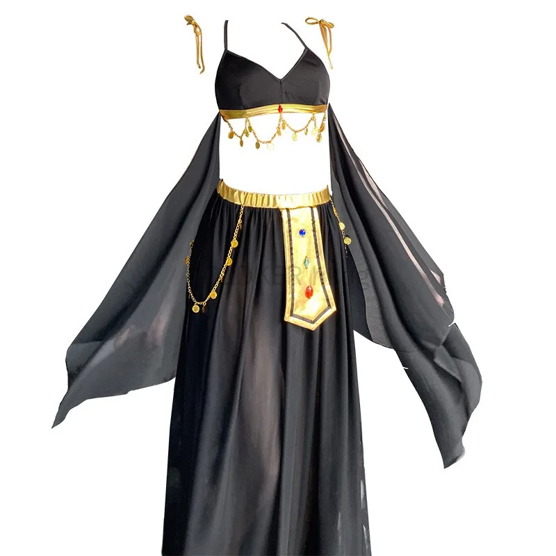 Sexy Goddess Princess Cos Cleopatra Bely Exotic Women Dancer Cosplay Costume Top and Skirt Set for Halloween Cosplay Costume