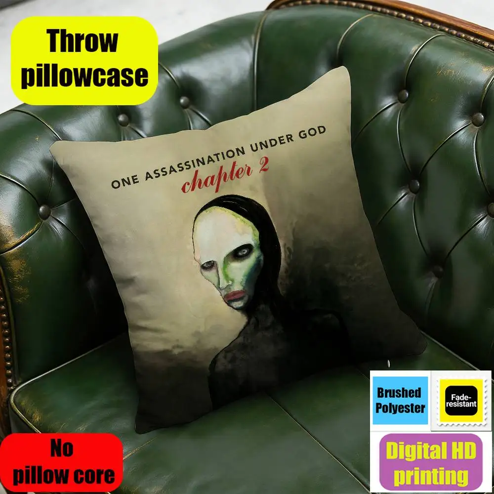 45cm 50cm Sofa Custom Square Pillowcase Cushion Cover For Marilyn Manson One Assassination Under God Chapter 2 Throw Pillow Case