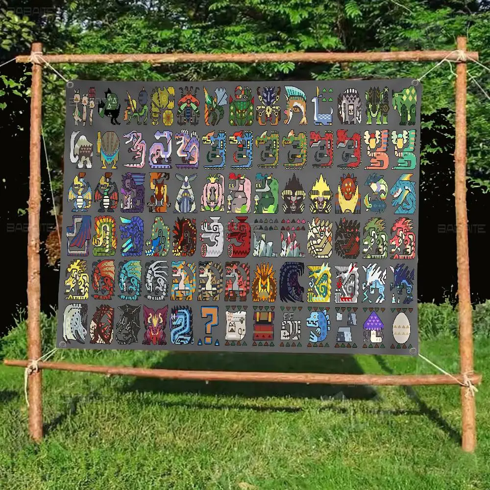Games Monster Hunter High End Quality Banner Printing Artistic Atmosphere Style Camping Flag