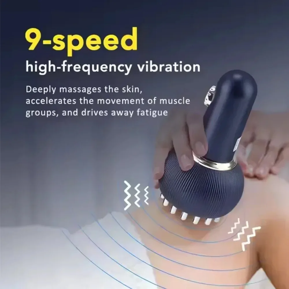 Wireless Smart Vibrating Meridian Brush G08-B Home Body Gua Sha Massager Microcurrent Red Light Hot Compress