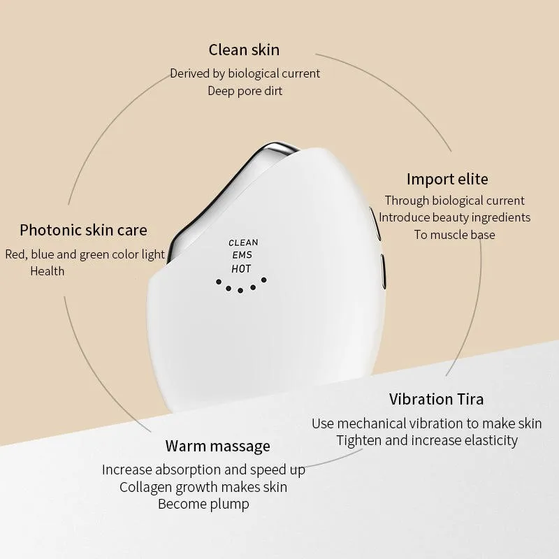2025 New Design Micro Current Red Light Vibration Heating Face Massager Neck Lifting Guasha Device