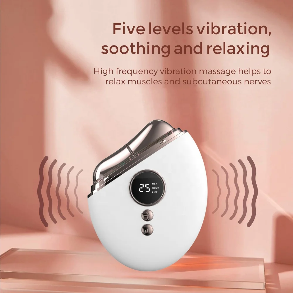 Microcurren Skin Tightening Face Lift Electric Guasha Beauty Tools Face Slimming Massager 3-Color Light Therapy Body Detox Tool