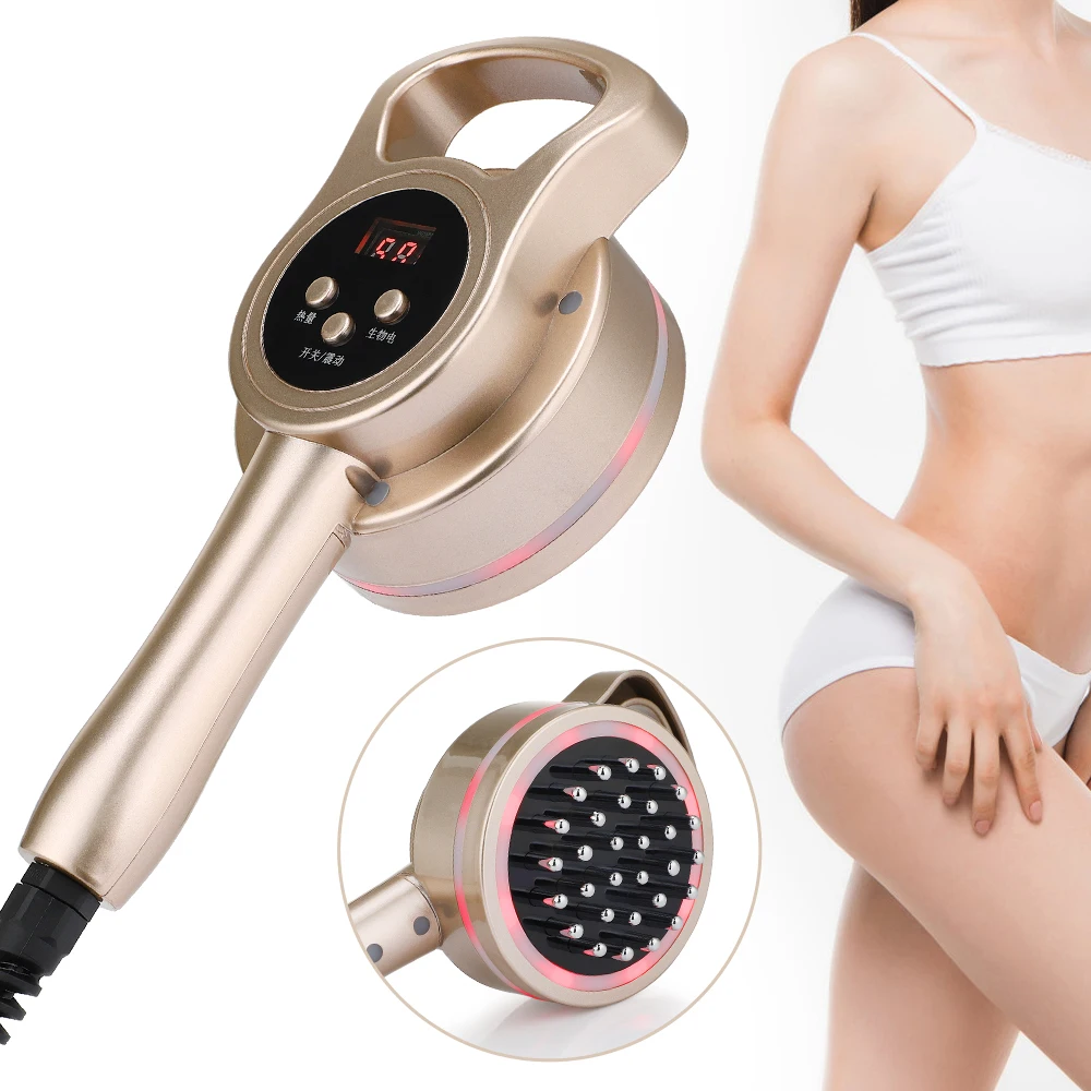 Lymphatic Drainage Anti-cellulite Heating Microcurrent Red Light Eletric Meridian Massage Brush Full Body Fat Burning Gua Sha