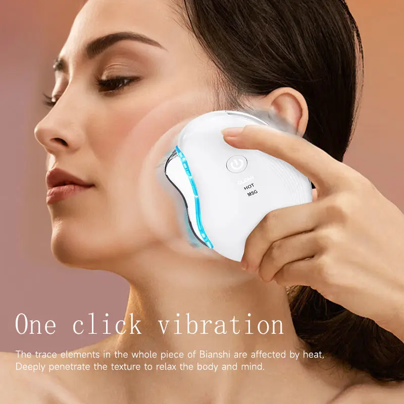 Customizable Multifunctional Beauty Device Face Lifting Massager EMS Vibration Heating Face Care LED Light Guasha