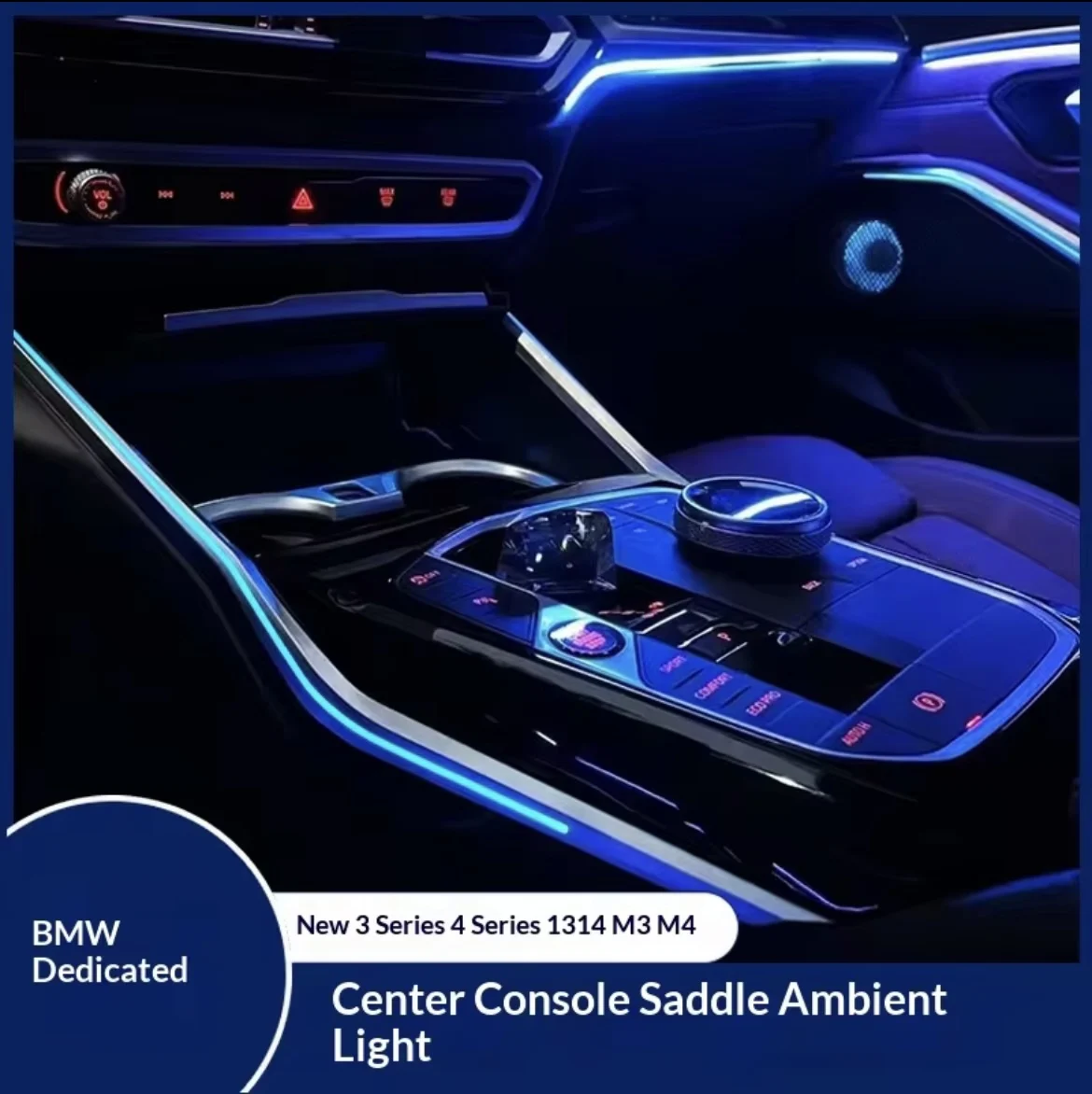 ForBMW 3 Series I3 G20 G22 G80 G82 Center Console Saddle Ambient Light RGB Car Interior Molding Decorative Atmosphere Lamp Strip