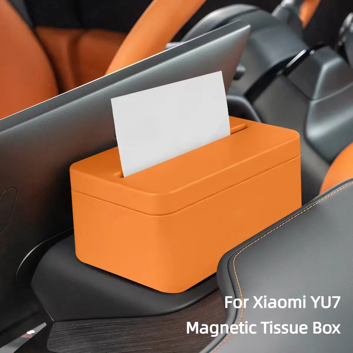 For Xiaomi YU7 Magnetic Tissue Box Vehicle-Grade Screen Rear Tissue Storage Holder Original Color Strong Magnet Tissue Box