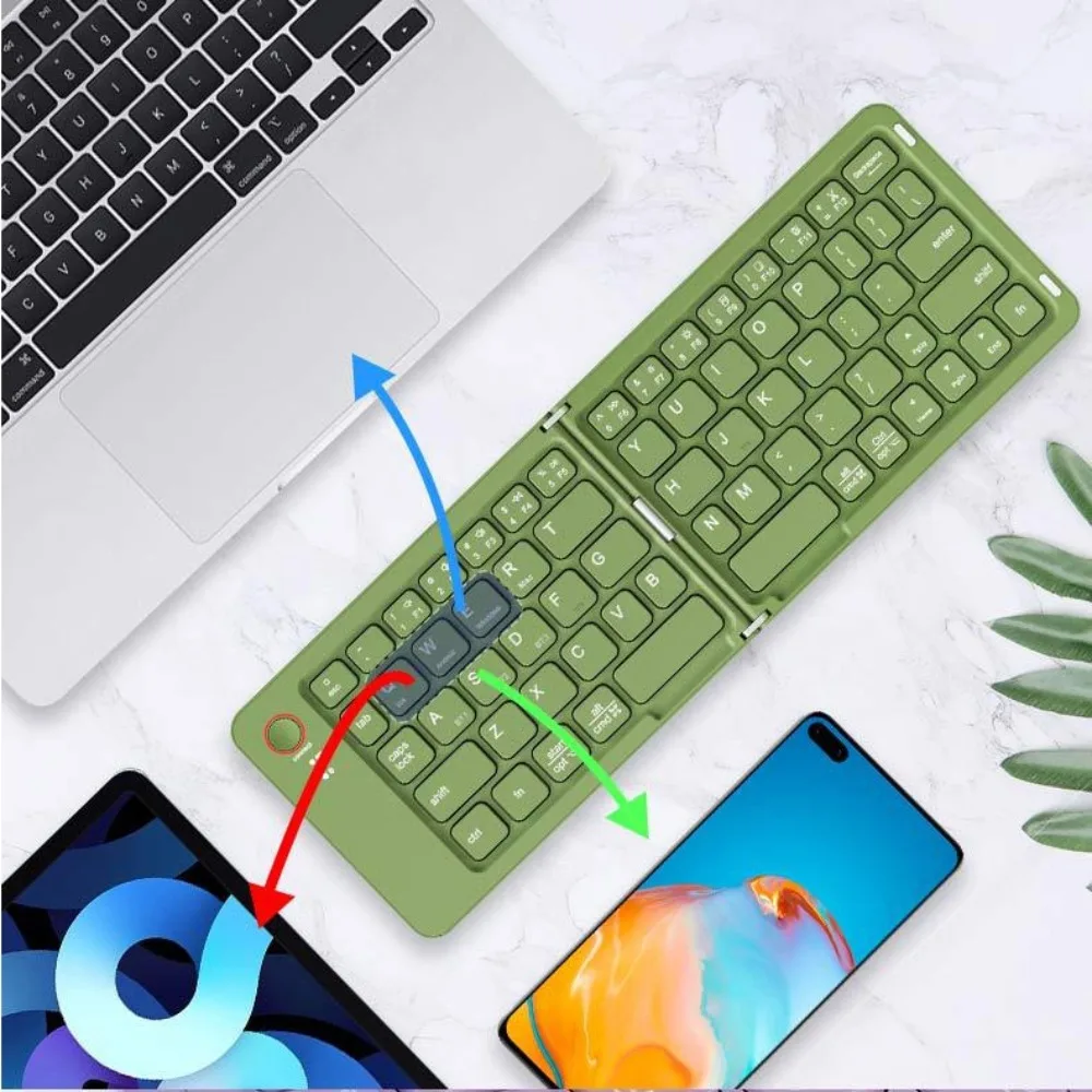 Lightweight Bluetooth Folding Keyboard Rechargeable Ultra-thin Wireless Notebook Keyboard Portable Colorful
