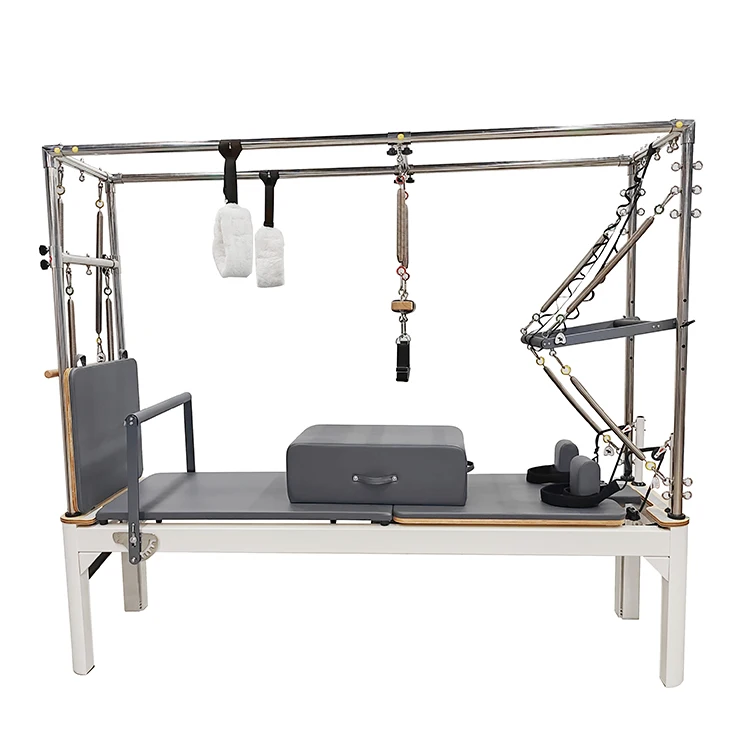 For Commercial Aluminum Large Core Bed Pilates Reformer with Extensions and Furry Handles for Yoga Studios and Body Exercise