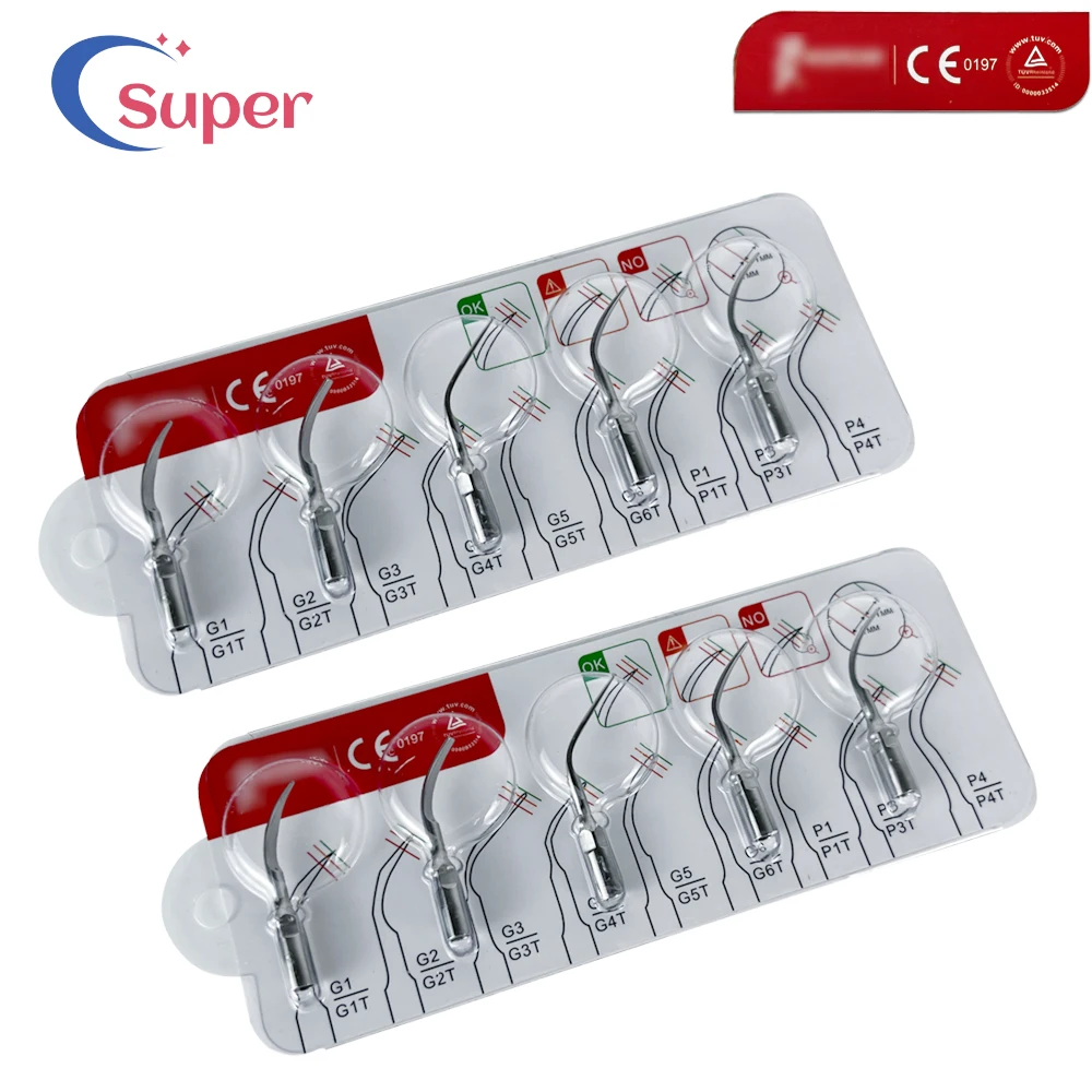 Free Shipping Dental Scaling Tips 5pcs G1 G2 G3 G4 P1 for E*S W*dpecker Ultrasonic Scaler Periodontics  Endodontics Dentists