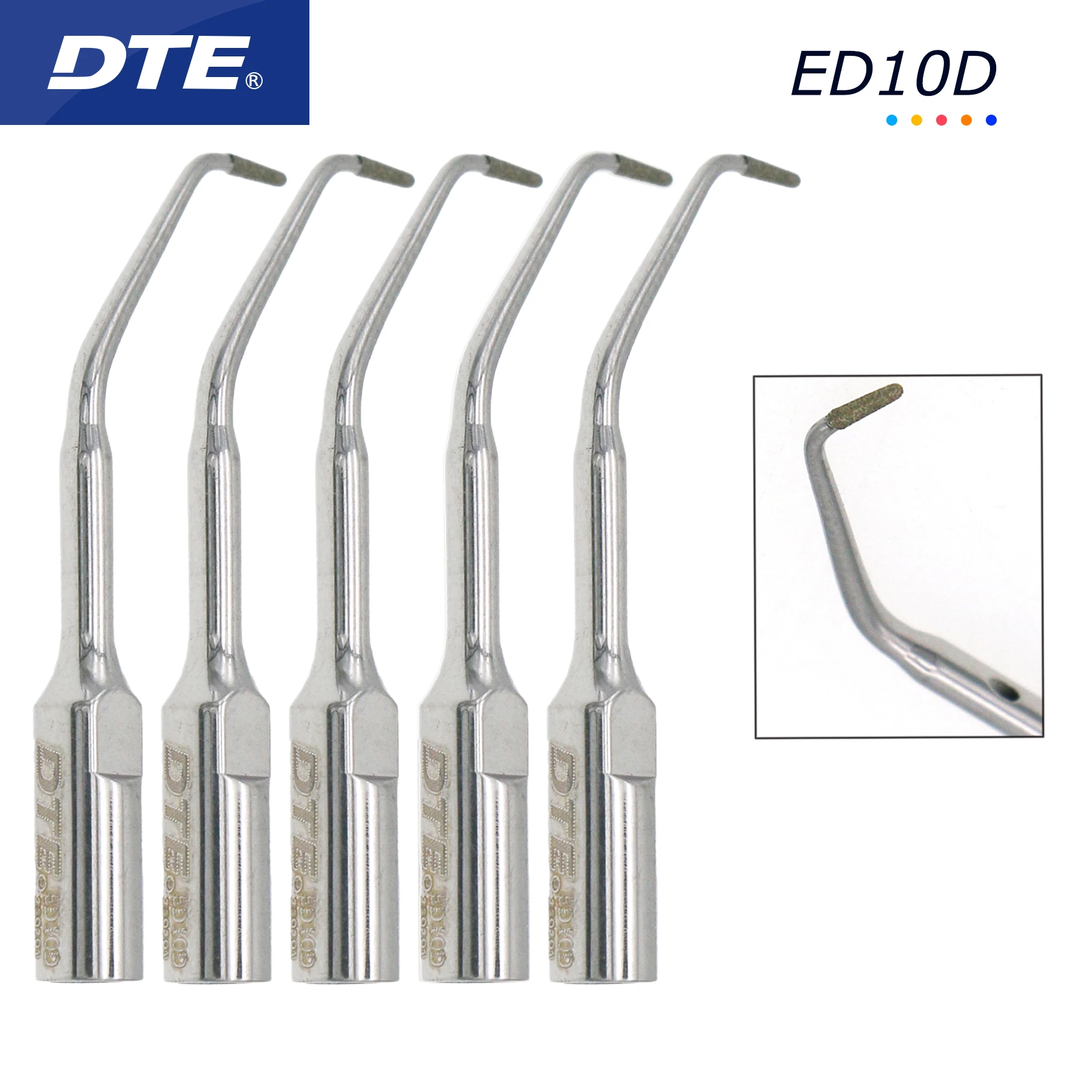 Dental Ultrasonic Endodontics Diamond coated Scaler Tips ED10D Piezo Endo Root Canal for Satelec DTE ED10D