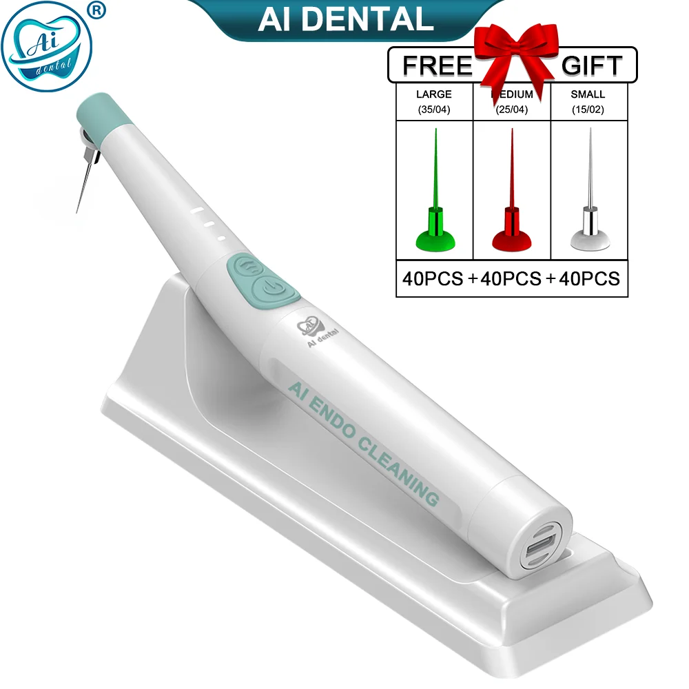 Dental Cordless Endodontic Activator Sonic System Motor AI-Endo-CL Handpiece or AI-Tip-S15/M25/L35-only-tips for Root Canal
