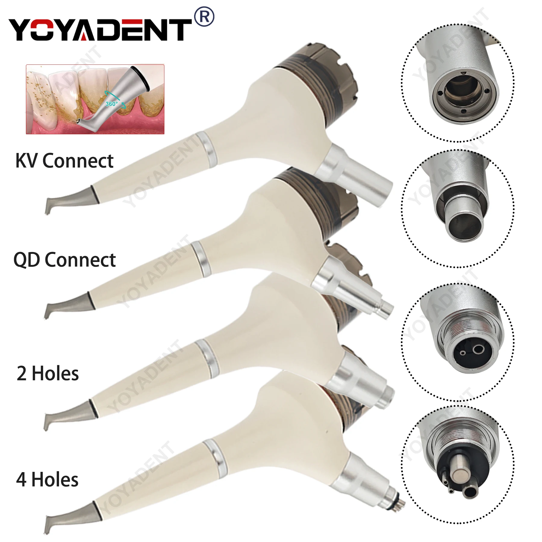 Dental Air Prophy Jet Polisher Tooth Whitening Sandblasting Gun For 65μm Supragingival Sandblasting Powder Fit NSK KAVO