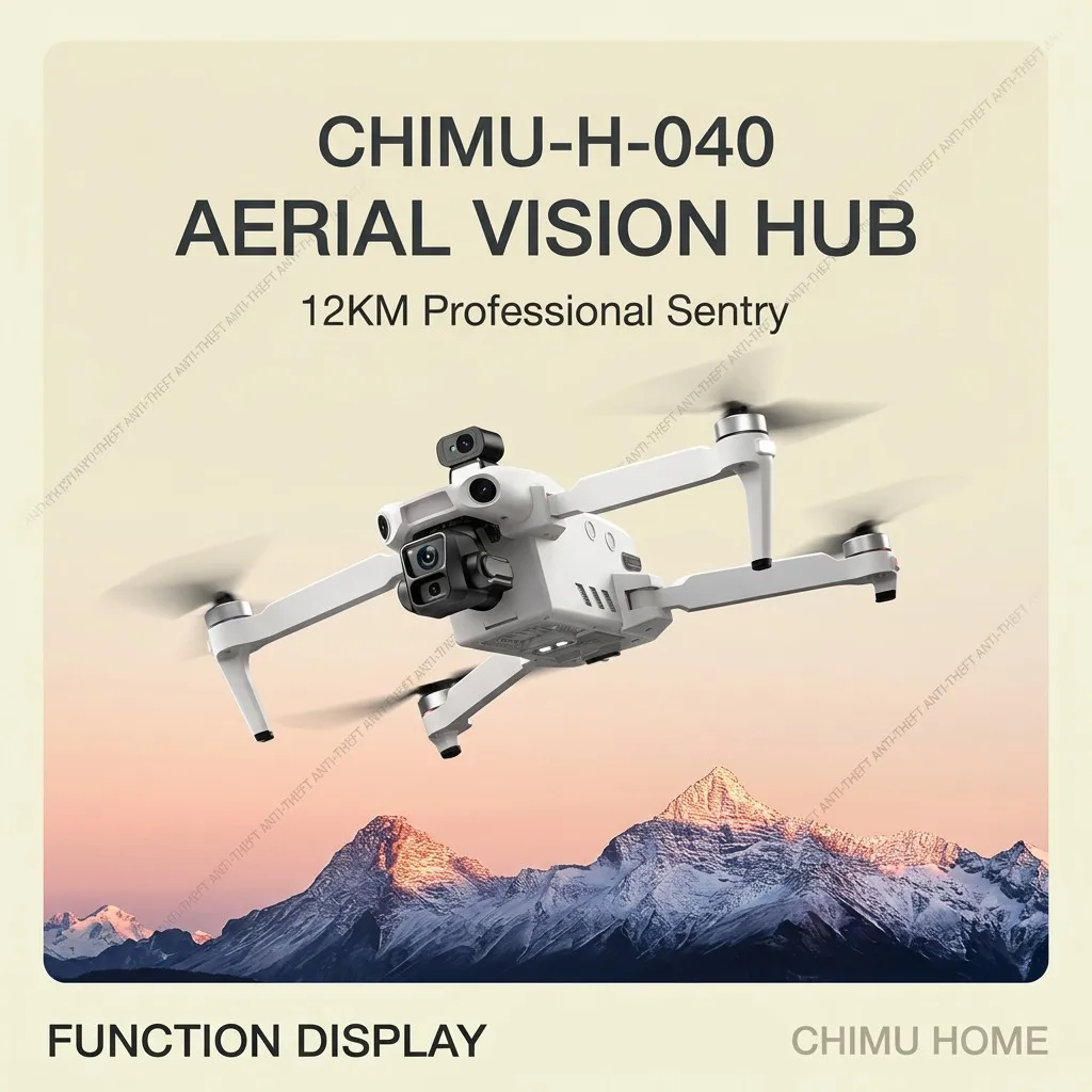 【CHIMU HOME】Smart 4K HD Aerial Vision Hub 12KM Long-Range Professional Sentry 3-Axis Gimbal Precision Flight System V5